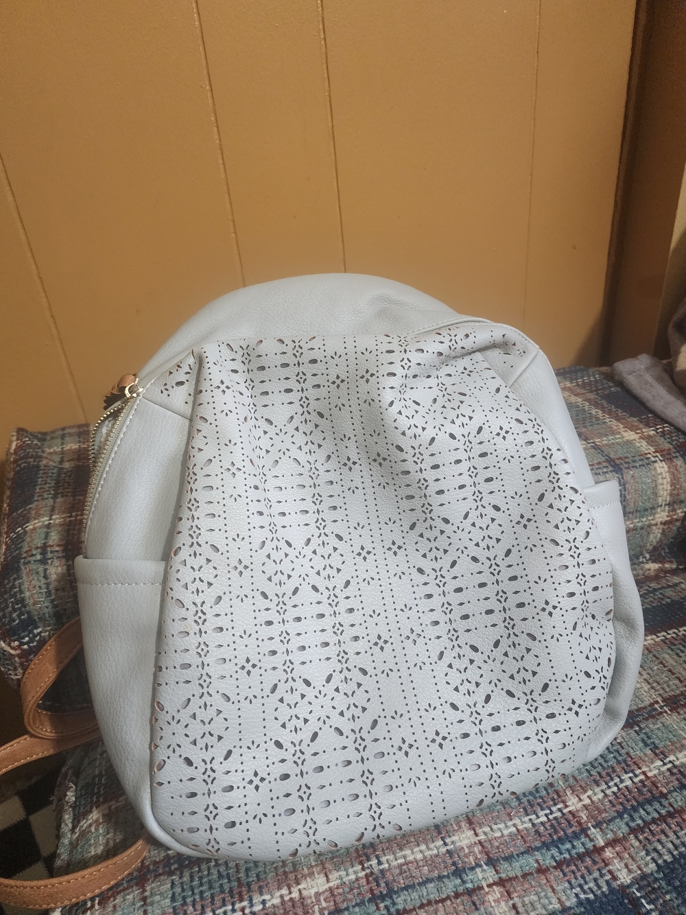 White Laser-Cut Women’s Backpack - Unbranded
